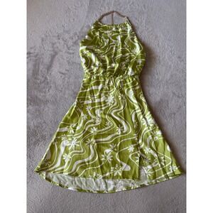 ASTR the Label XS‎ Small Quinta Halter Dress Green Floral Mini Dress
